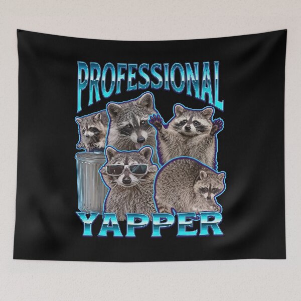 Item preview, Professional Yapper Funny Raccoon Meme Bootleg Graphic 90s T-Shirt designed and sold by stmpdwrld.