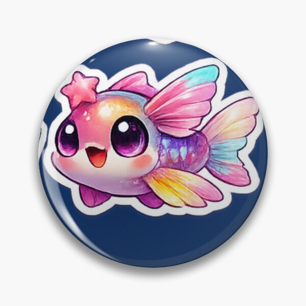 Item preview, Kawaii Flying Fish Sticker – Cute Chibi Marine Life Cartoon designed and sold by KrishAuraa.
