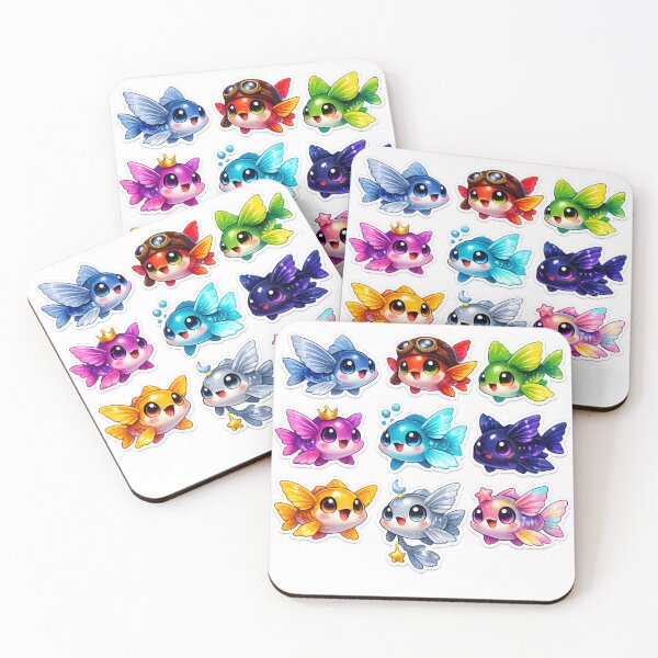 Item preview, Kawaii Flying Fish Sticker – Cute Chibi Marine Life Cartoon designed and sold by KrishAuraa.