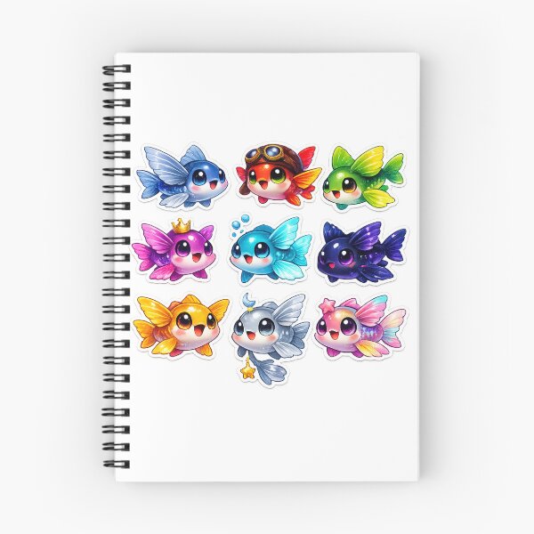 Item preview, Kawaii Flying Fish Sticker – Cute Chibi Marine Life Cartoon designed and sold by KrishAuraa.