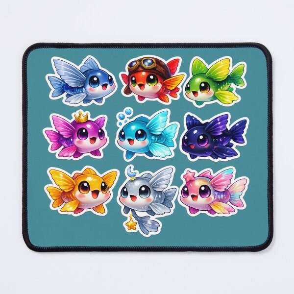 Item preview, Kawaii Flying Fish Sticker – Cute Chibi Marine Life Cartoon designed and sold by KrishAuraa.