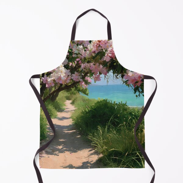 Item preview, Hawaiian Tropical Beach Path with Flowering Tree and Turquoise Ocean v2 designed and sold by daila70.