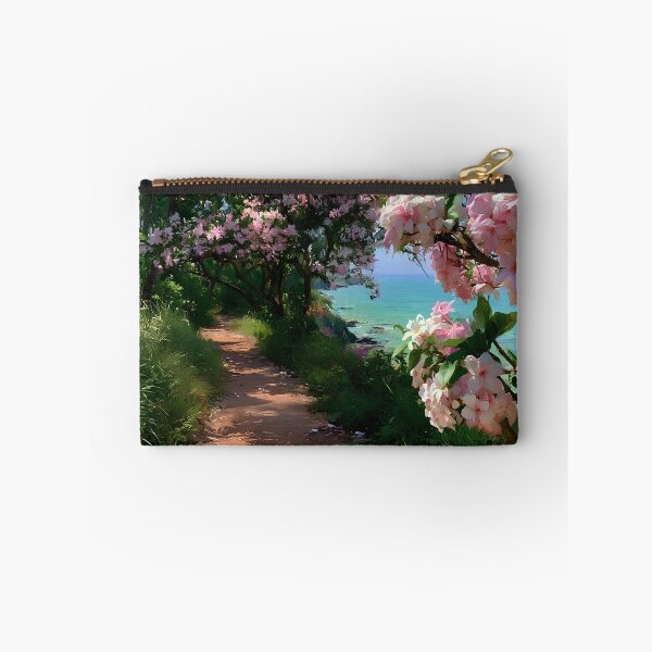 Item preview, Hawaiian Tropical Beach Path with Flowering Tree and Turquoise Ocean designed and sold by daila70.