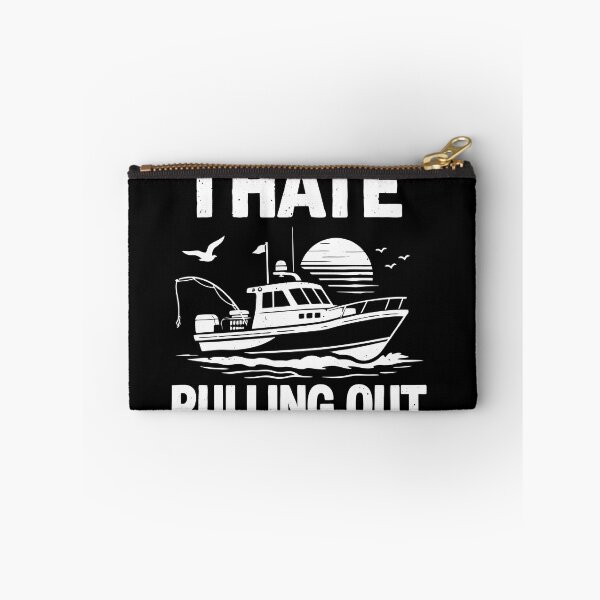 Item preview, I Hate Pulling Out - Vintage Boating Trailer Boat Captain Dad Husband Art designed and sold by BendyBeasts.