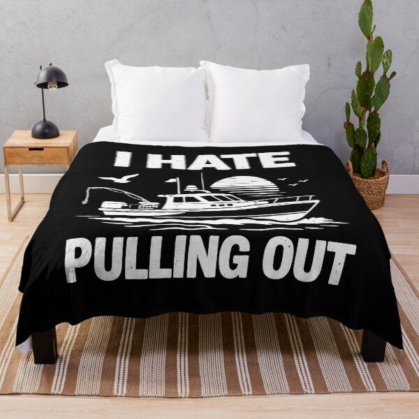 Item preview, I Hate Pulling Out - Vintage Boating Trailer Boat Captain Dad Husband Art designed and sold by BendyBeasts.