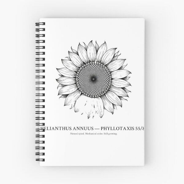 Item preview, Sunflower Fibonacci Gear Botanical Print designed and sold by Department of Obscure Studies.
