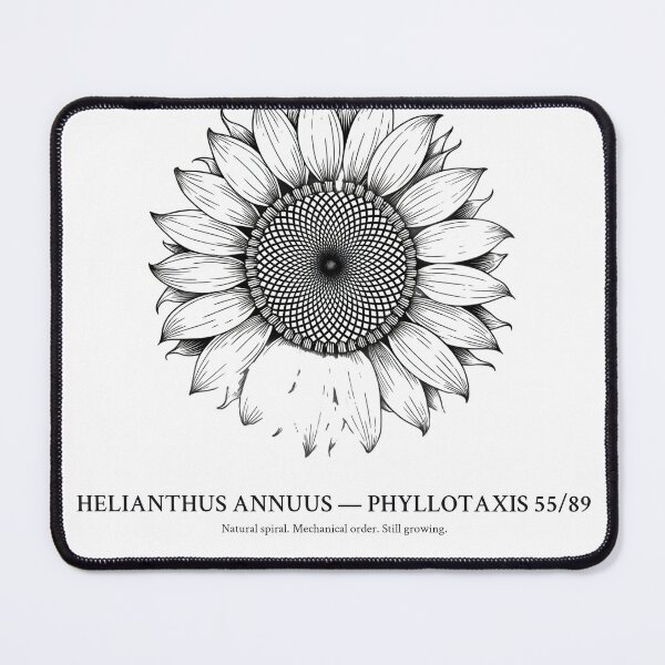 Item preview, Sunflower Fibonacci Gear Botanical Print designed and sold by Department of Obscure Studies.