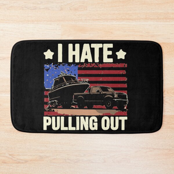 Item preview, I Hate Pulling Out - Vintage Boating Trailer Boat Captain Dad Husband Art designed and sold by BendyBeasts.
