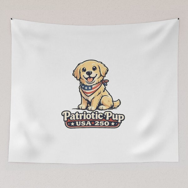 Item preview, Patriotic Pup USA 250 Cute Puppy Golden Retriever designed and sold by Orivana.