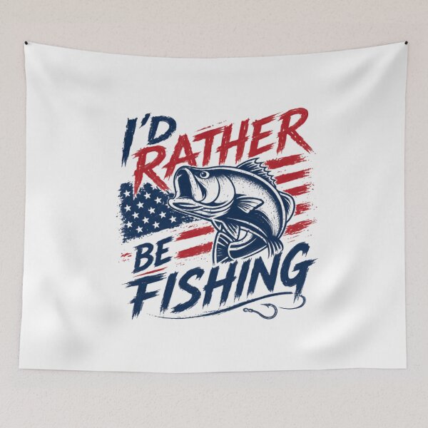 Item preview, I'd Rather Be Fishing American Patriot Angler Fisherman designed and sold by JonesFlora2025.