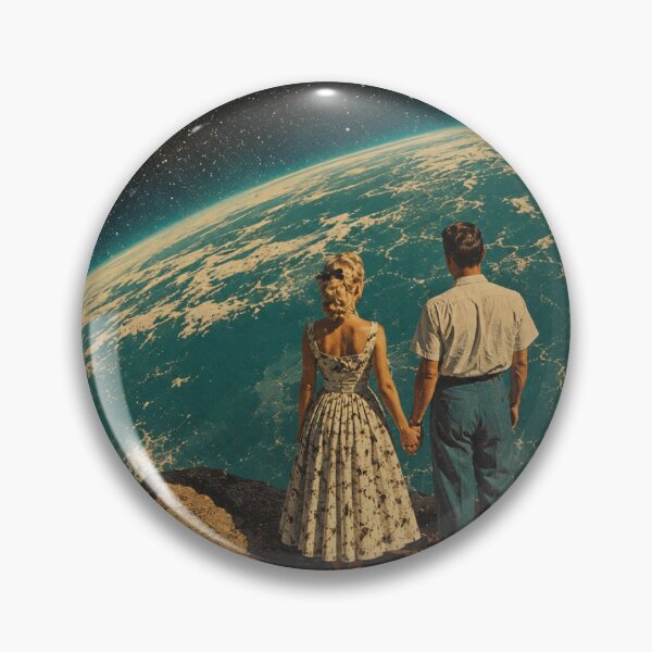Item preview, Beyond Earth Together | Vintage Retro Sci-Fi Romance Art Print designed and sold by littlestore.