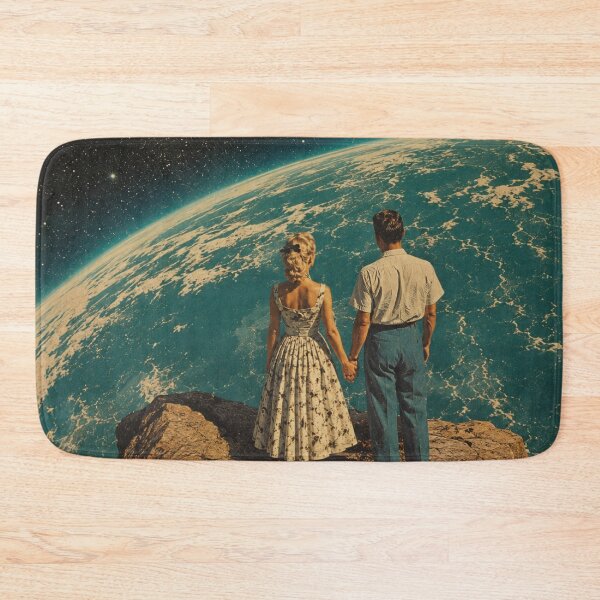 Item preview, Beyond Earth Together | Vintage Retro Sci-Fi Romance Art Print designed and sold by littlestore.