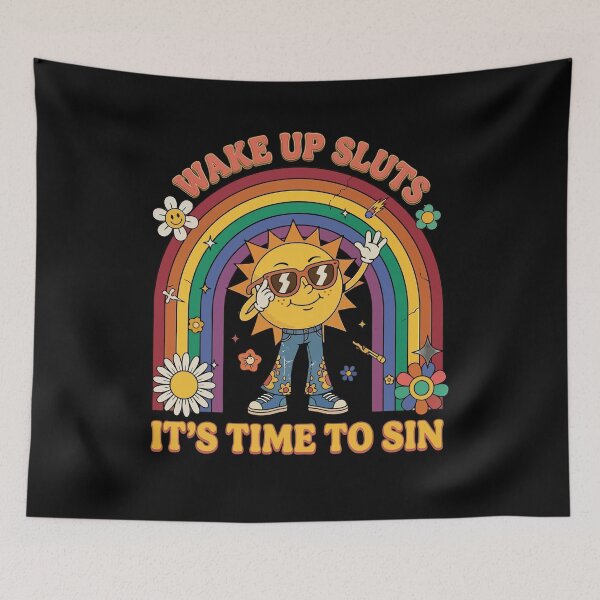 Item preview, Wake Up Sluts It's Time to Sin, Funny Meme T-Shirt designed and sold by stmpdwrld.