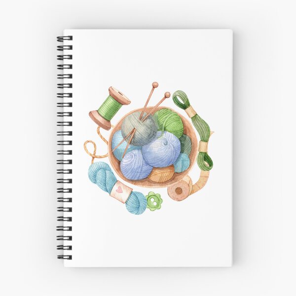 Item preview, Watercolor Knitting Supplies Clipart | Yarn Bowl, Needles & Crochet Accessories PNG designed and sold by White Rabbit Design .