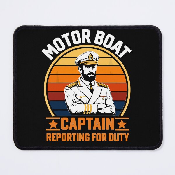 Item preview, Motor Boat Captain Reporting For Duty - Vintage Dad Grandpa Husband Art designed and sold by BendyBeasts.