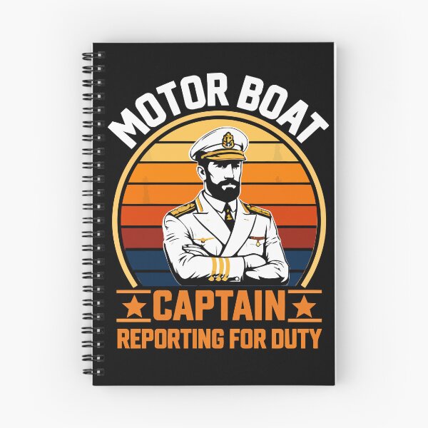 Item preview, Motor Boat Captain Reporting For Duty - Vintage Dad Grandpa Husband Art designed and sold by BendyBeasts.