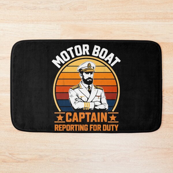 Item preview, Motor Boat Captain Reporting For Duty - Vintage Dad Grandpa Husband Art designed and sold by BendyBeasts.