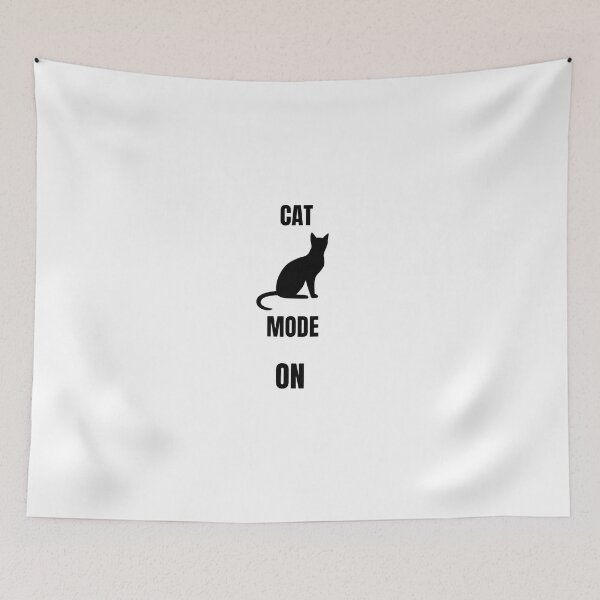 Item preview, Cat Mode On Funny Cat Lover Minimalist Cat Silhouette Sticker | Cute Black Cat Design designed and sold by Savage Cat Quotes.