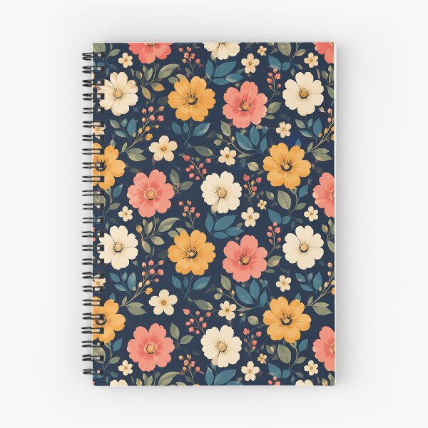 Item preview, Vintage Floral Pattern Navy Blue Botanical Garden Art designed and sold by Aureva Arts Shop.