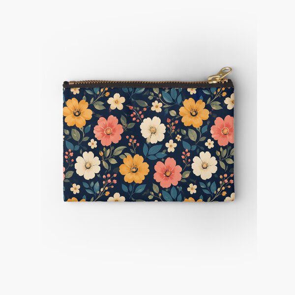 Item preview, Vintage Floral Pattern Navy Blue Botanical Garden Art designed and sold by Aureva Arts Shop.