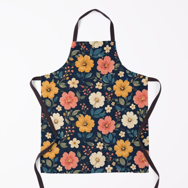 Item preview, Vintage Floral Pattern Navy Blue Botanical Garden Art designed and sold by Aureva Arts Shop.