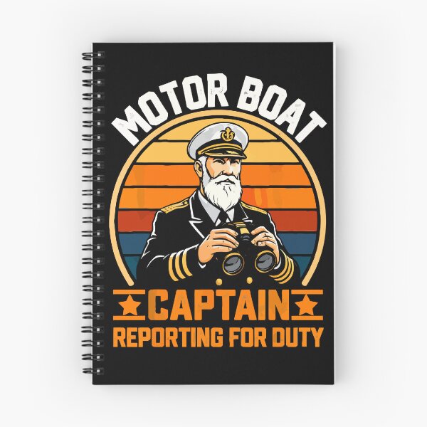 Item preview, Motor Boat Captain Reporting For Duty - Vintage Dad Grandpa Husband Art designed and sold by BendyBeasts.