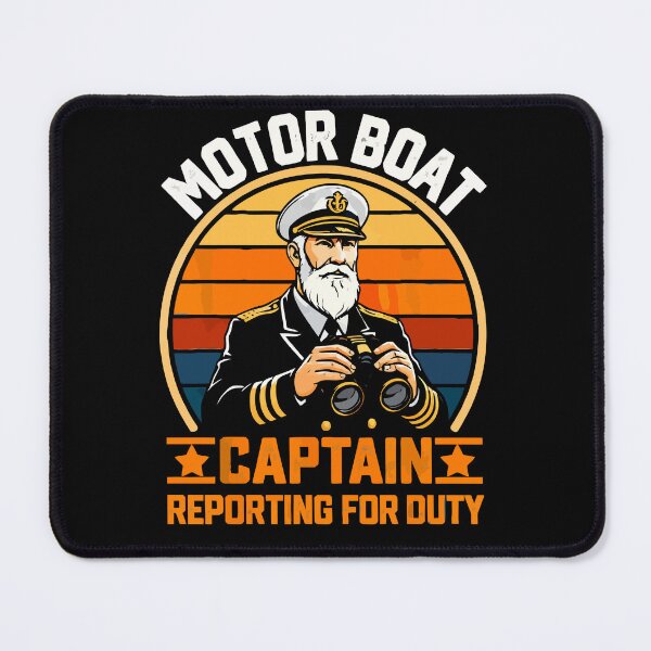 Item preview, Motor Boat Captain Reporting For Duty - Vintage Dad Grandpa Husband Art designed and sold by BendyBeasts.