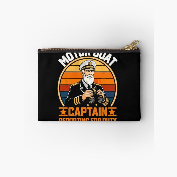 Item preview, Motor Boat Captain Reporting For Duty - Vintage Dad Grandpa Husband Art designed and sold by BendyBeasts.