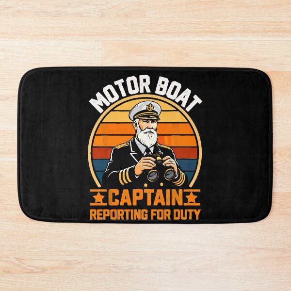 Item preview, Motor Boat Captain Reporting For Duty - Vintage Dad Grandpa Husband Art designed and sold by BendyBeasts.