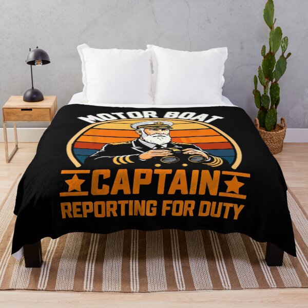 Item preview, Motor Boat Captain Reporting For Duty - Vintage Dad Grandpa Husband Art designed and sold by BendyBeasts.
