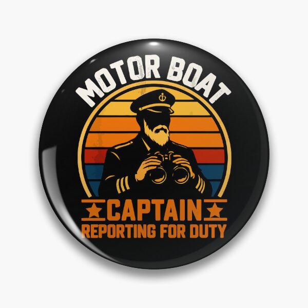 Item preview, Motor Boat Captain Reporting For Duty - Vintage Dad Grandpa Husband Art designed and sold by BendyBeasts.