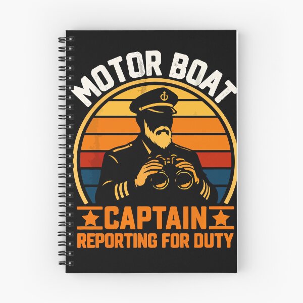 Item preview, Motor Boat Captain Reporting For Duty - Vintage Dad Grandpa Husband Art designed and sold by BendyBeasts.