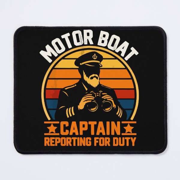 Item preview, Motor Boat Captain Reporting For Duty - Vintage Dad Grandpa Husband Art designed and sold by BendyBeasts.