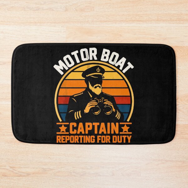 Item preview, Motor Boat Captain Reporting For Duty - Vintage Dad Grandpa Husband Art designed and sold by BendyBeasts.