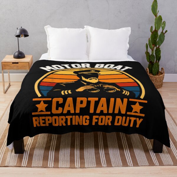 Item preview, Motor Boat Captain Reporting For Duty - Vintage Dad Grandpa Husband Art designed and sold by BendyBeasts.