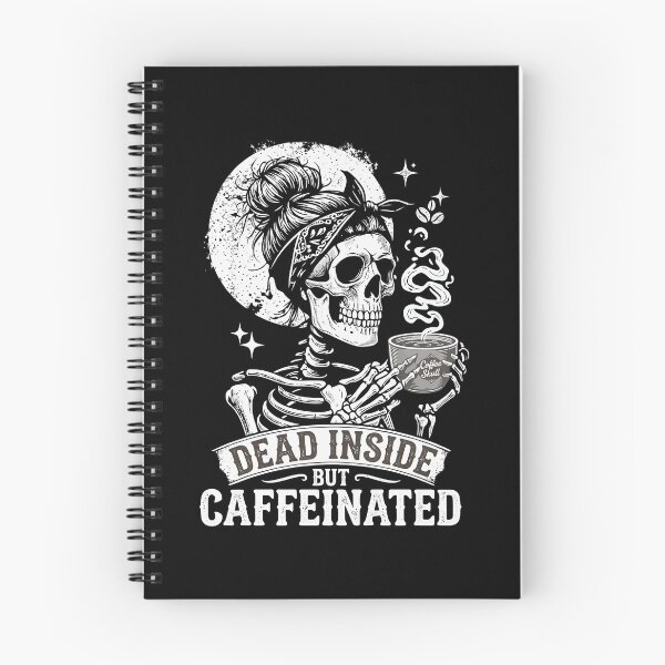 Item preview, Dead Inside But Caffeinated Mom Skeleton Drink Coffee Funny T-Shirt designed and sold by stmpdwrld.