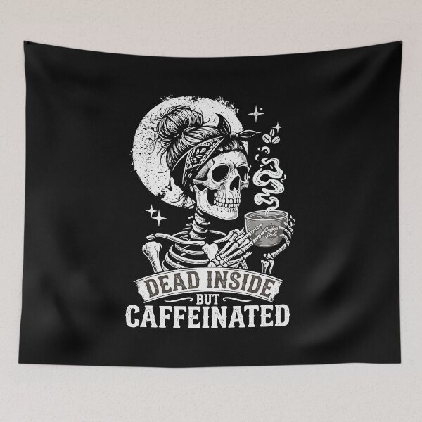 Item preview, Dead Inside But Caffeinated Mom Skeleton Drink Coffee Funny T-Shirt designed and sold by stmpdwrld.