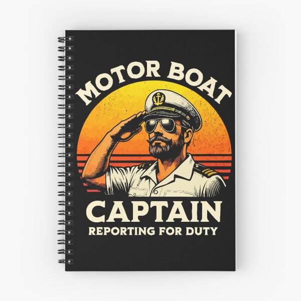 Item preview, Motor Boat Captain Reporting For Duty - Vintage Dad Grandpa Husband Art designed and sold by BendyBeasts.