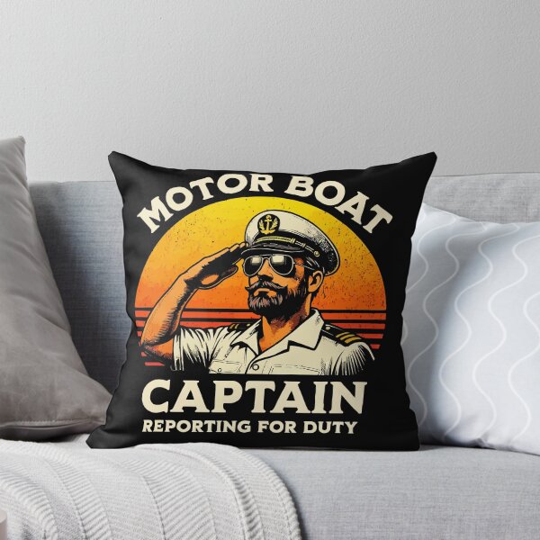 Item preview, Motor Boat Captain Reporting For Duty - Vintage Dad Grandpa Husband Art designed and sold by BendyBeasts.