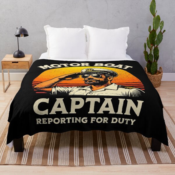 Item preview, Motor Boat Captain Reporting For Duty - Vintage Dad Grandpa Husband Art designed and sold by BendyBeasts.