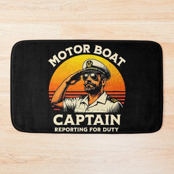 Item preview, Motor Boat Captain Reporting For Duty - Vintage Dad Grandpa Husband Art designed and sold by BendyBeasts.