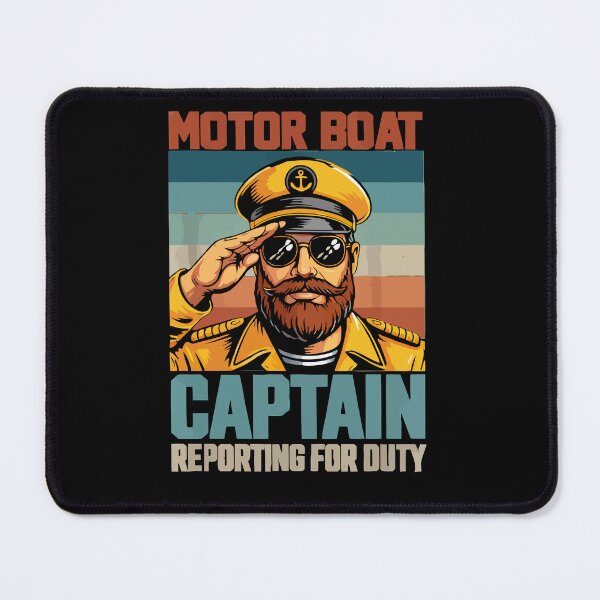 Item preview, Motor Boat Captain Reporting For Duty - Vintage Dad Grandpa Husband Art designed and sold by BendyBeasts.