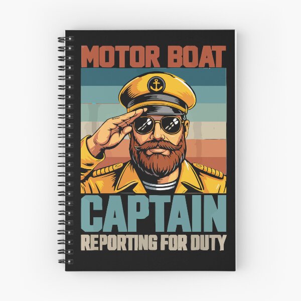 Item preview, Motor Boat Captain Reporting For Duty - Vintage Dad Grandpa Husband Art designed and sold by BendyBeasts.