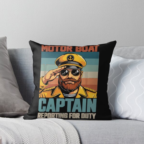 Item preview, Motor Boat Captain Reporting For Duty - Vintage Dad Grandpa Husband Art designed and sold by BendyBeasts.
