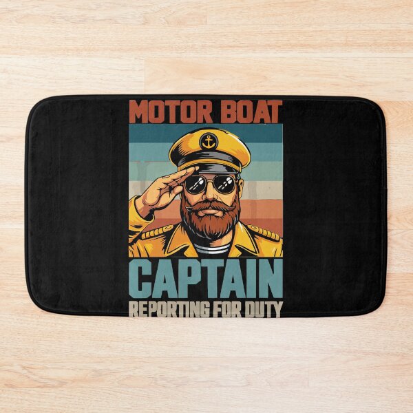 Item preview, Motor Boat Captain Reporting For Duty - Vintage Dad Grandpa Husband Art designed and sold by BendyBeasts.
