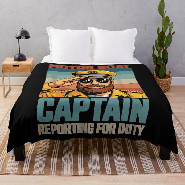 Item preview, Motor Boat Captain Reporting For Duty - Vintage Dad Grandpa Husband Art designed and sold by BendyBeasts.