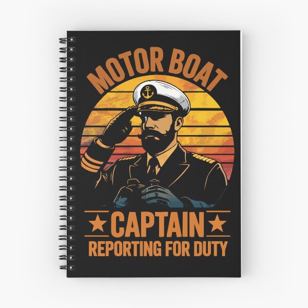Item preview, Motor Boat Captain Reporting For Duty - Vintage Dad Grandpa Husband Art designed and sold by BendyBeasts.
