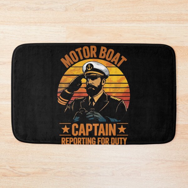 Item preview, Motor Boat Captain Reporting For Duty - Vintage Dad Grandpa Husband Art designed and sold by BendyBeasts.