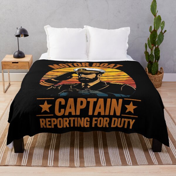 Item preview, Motor Boat Captain Reporting For Duty - Vintage Dad Grandpa Husband Art designed and sold by BendyBeasts.