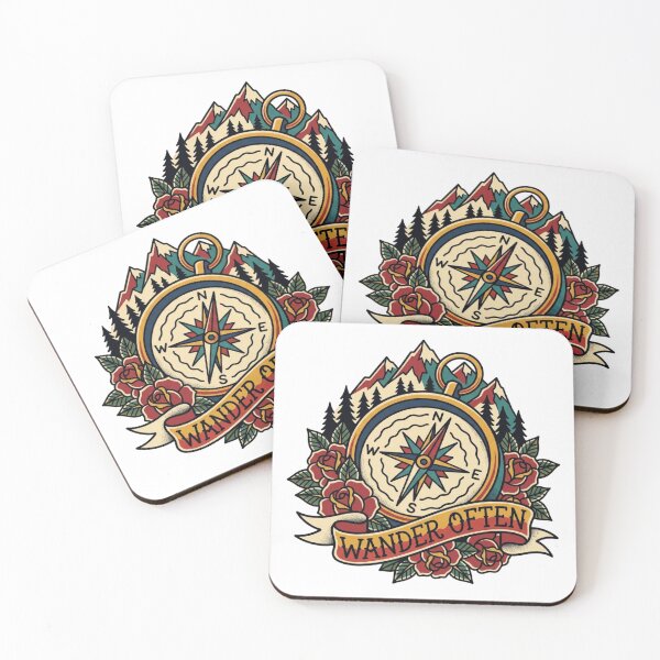 Item preview, Wander Often, Hiking Quote, Adventure Compass Design, Mountain Travel, Outdoor Graphic, Camping  designed and sold by Fernhaven.